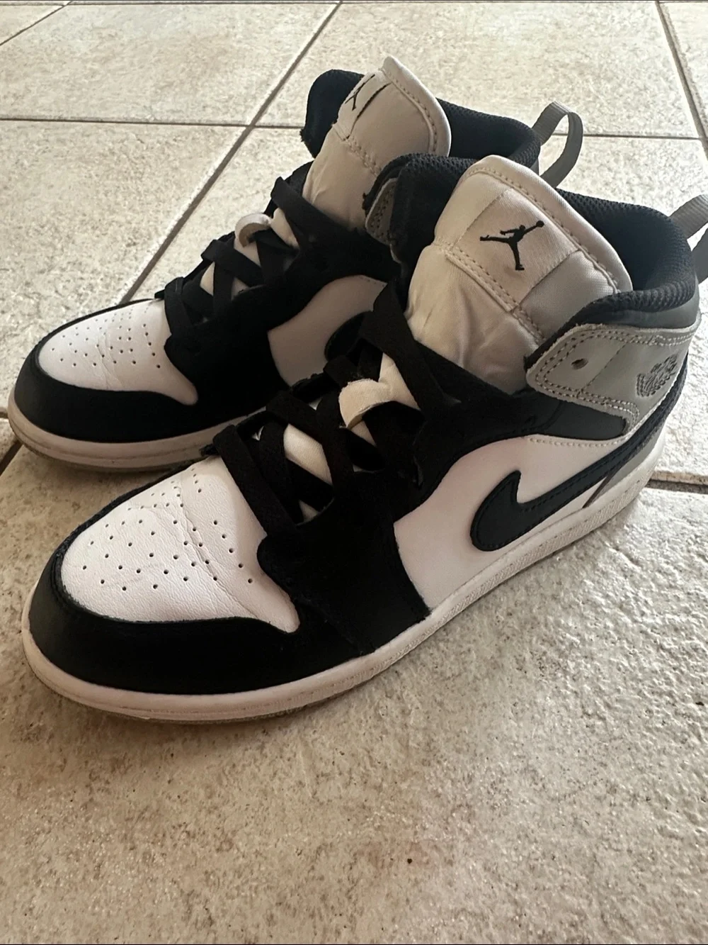 Air Jordan 1 Kids Black and White Low-Top Sneakers